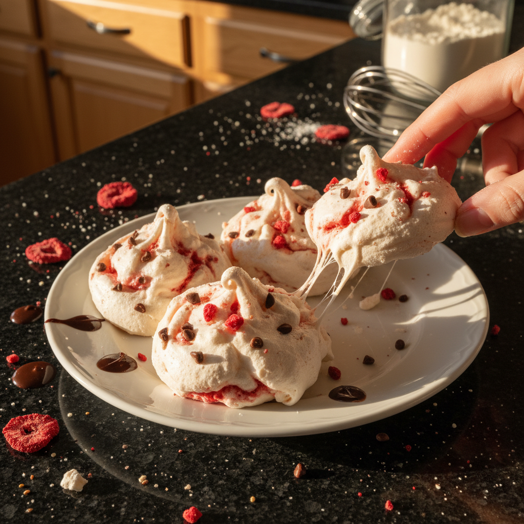 Chocolate Strawberry Meringue Kisses