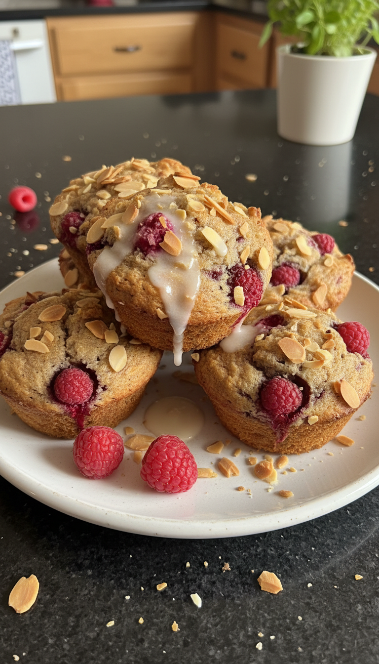 Raspberry Almond Breakfast Muffins