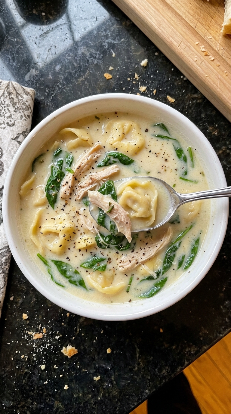 Creamy Chicken Tortellini Soup