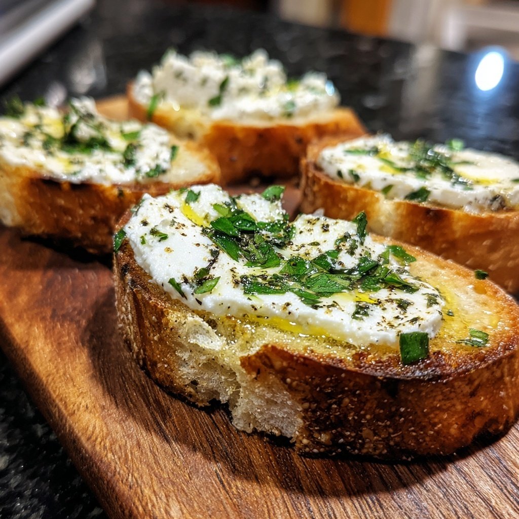 Herbed Goat Cheese Crostini Bites