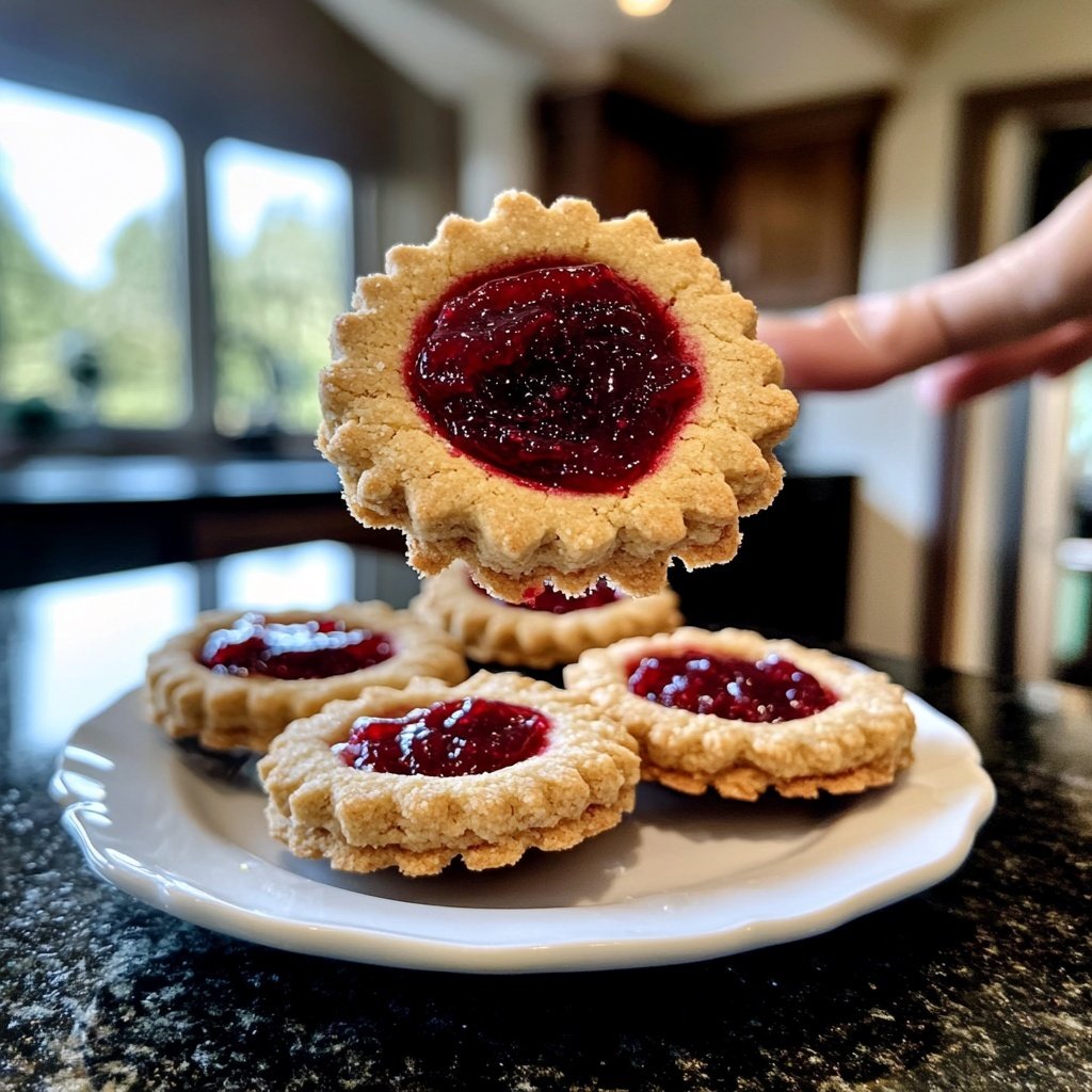 Red Currant Jam Linzer Cookies