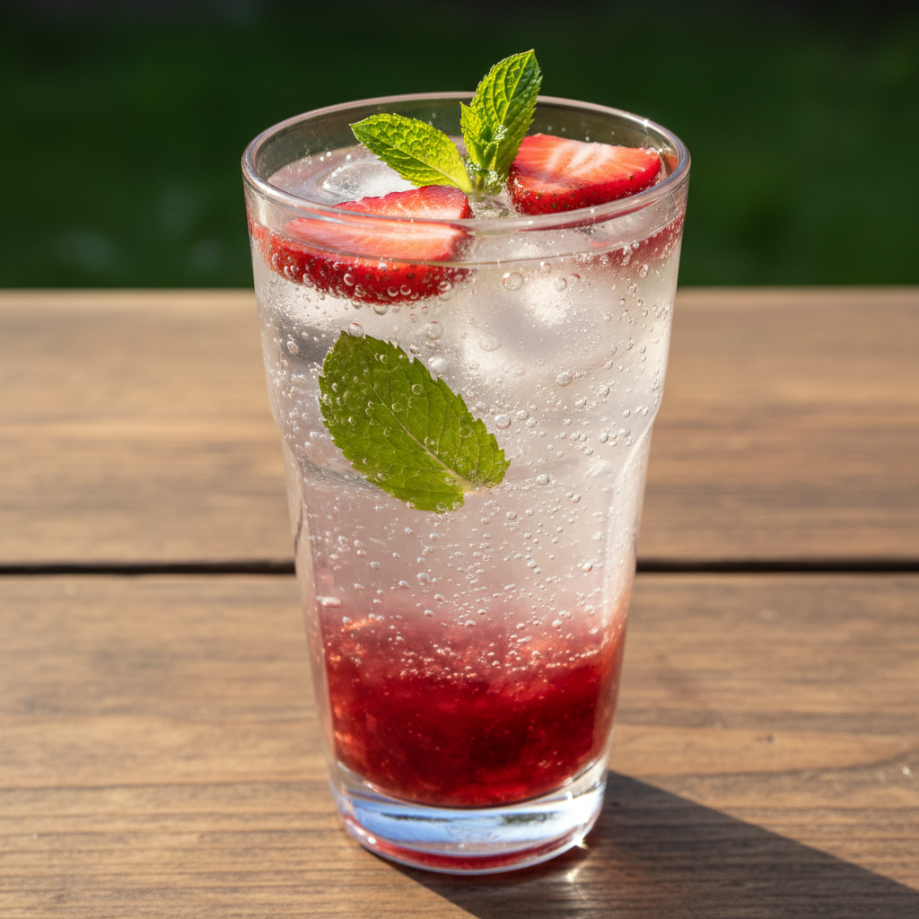 Refreshing Minty Strawberry Mocktail