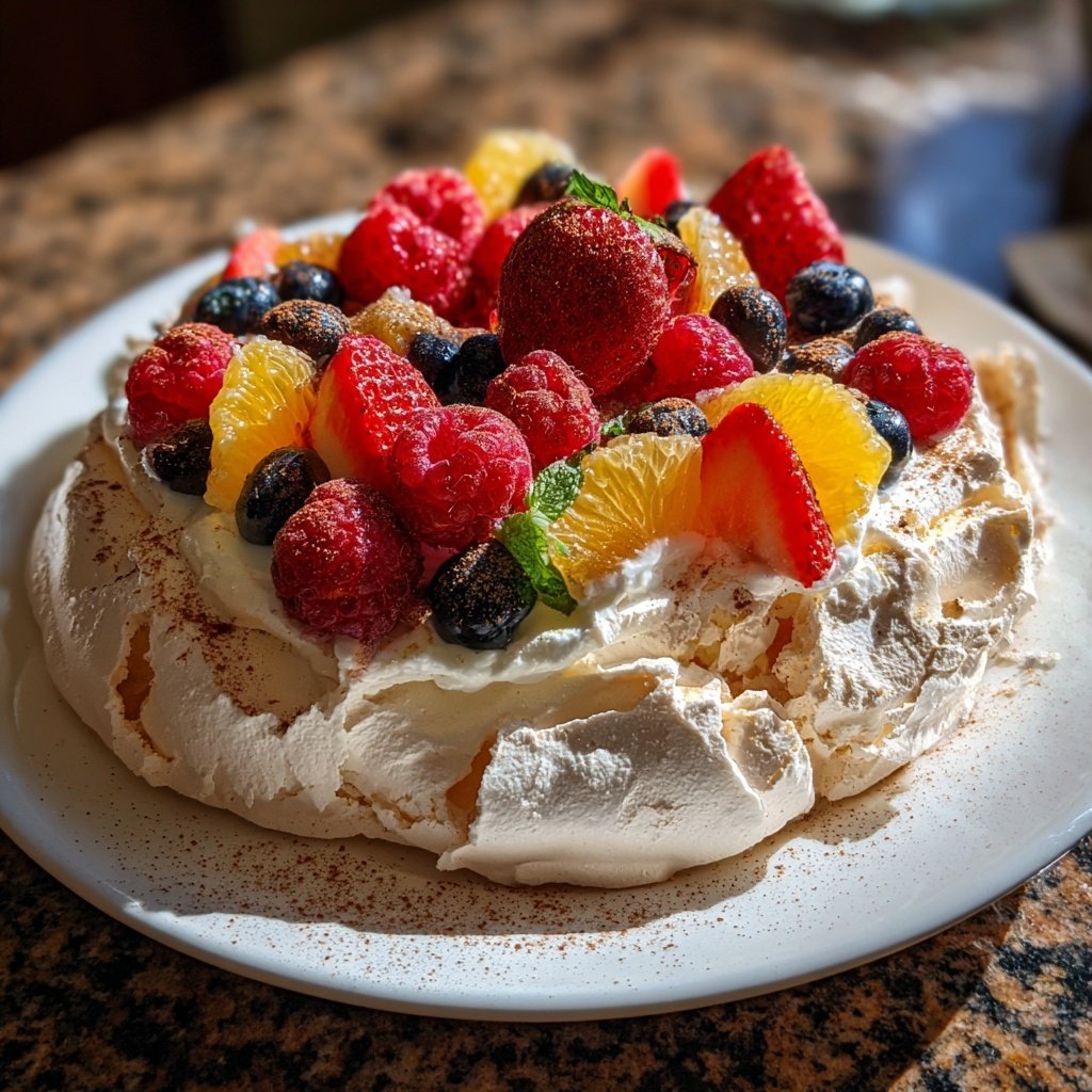 Festive Citrus Pavlova with Berries