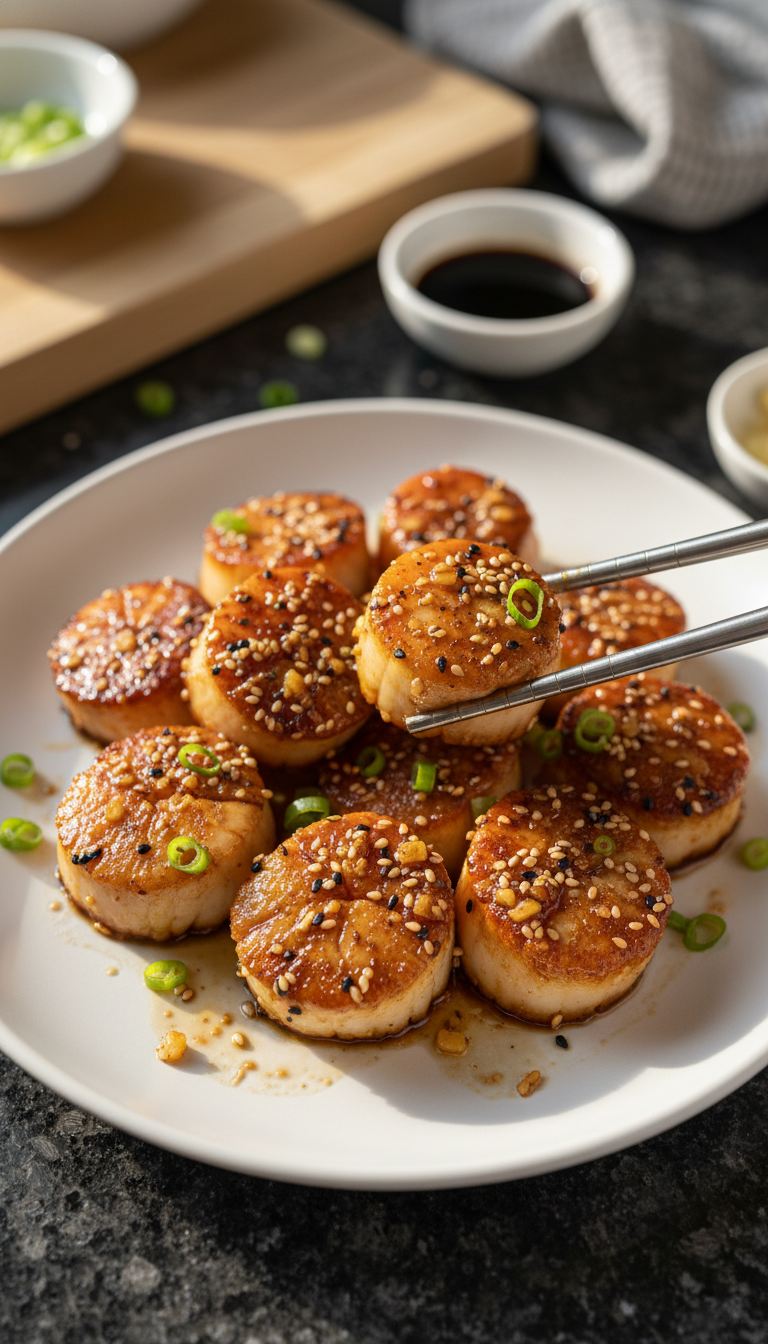 Sesame Ginger Seared Scallops
