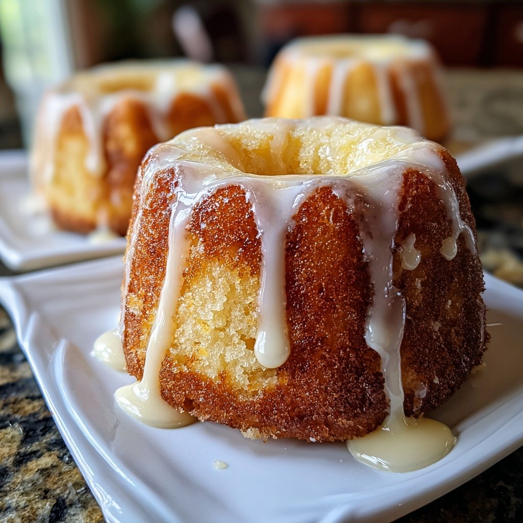 Mini Vanilla Bundt Cakes with Vanilla Glaze