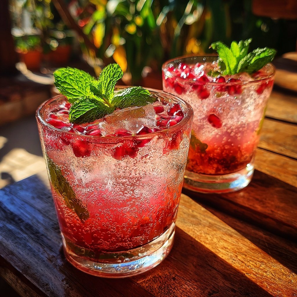 Pomegranate Gin Fizz Cocktail