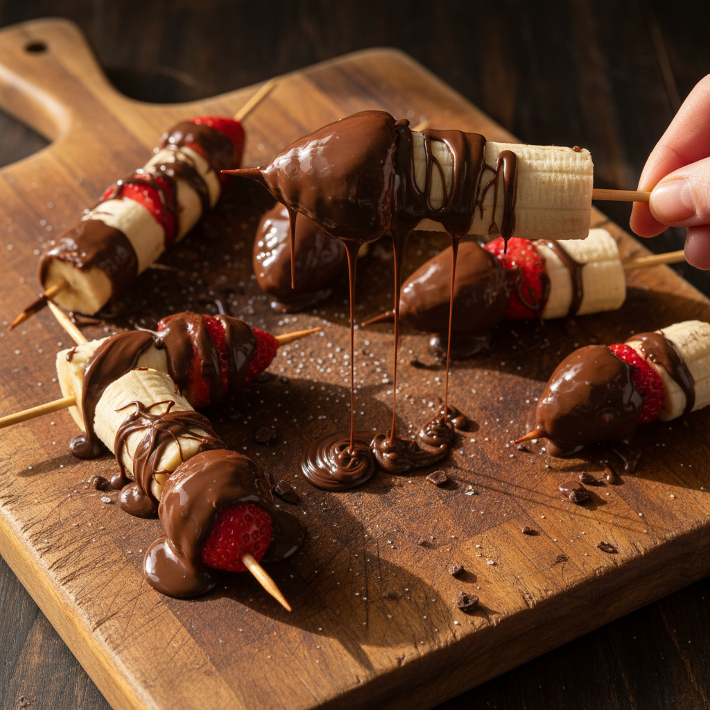 Exquisite Chocolate-Dipped Fruit Skewers