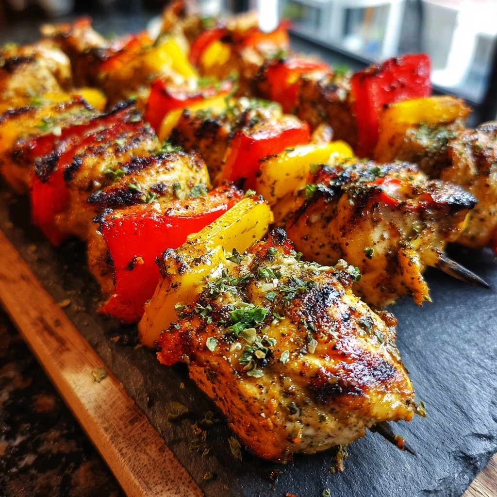 Chicken Kebabs with Marinade Grilled