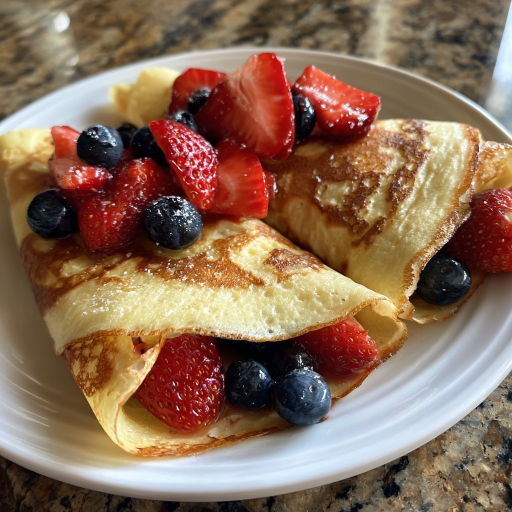 Cottage Cheese Crepes with Fresh Fruit