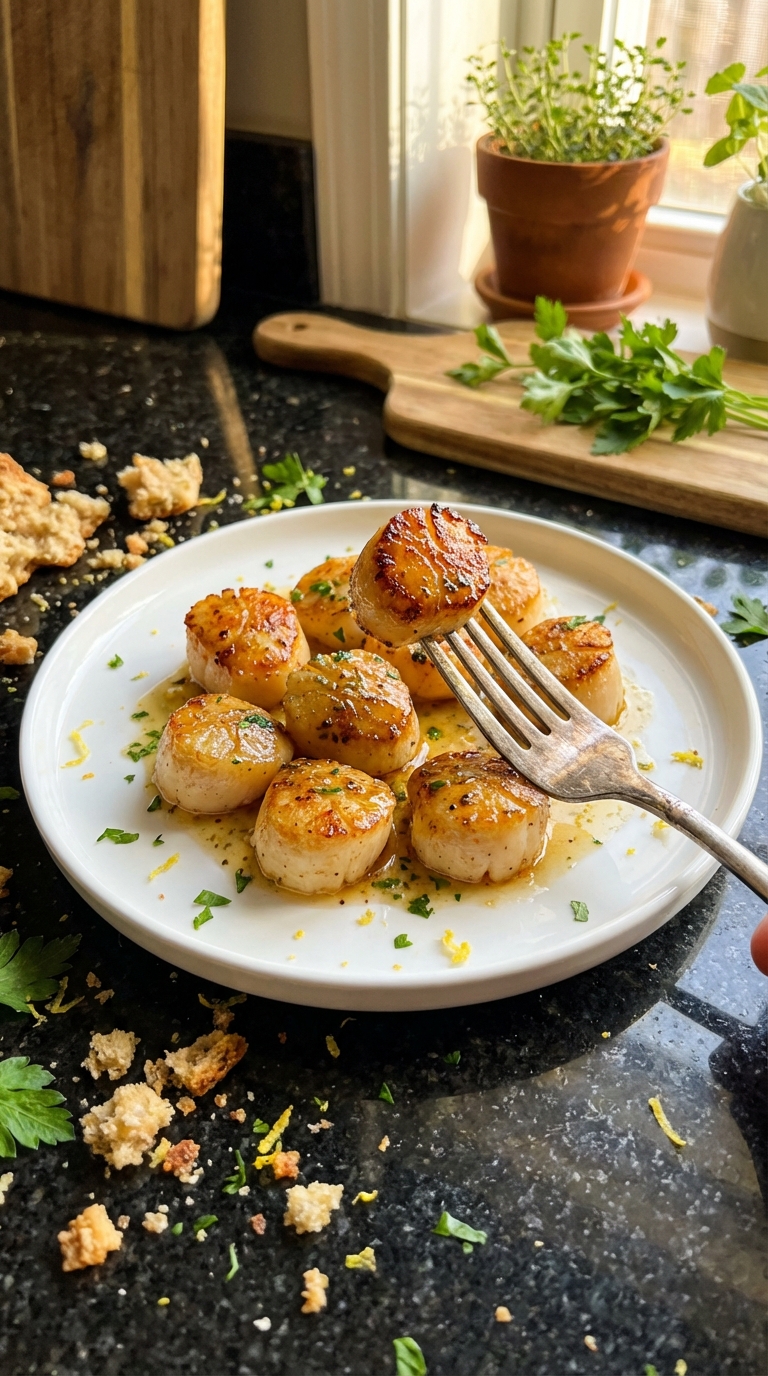 Lemon Herb Pan Seared Scallops