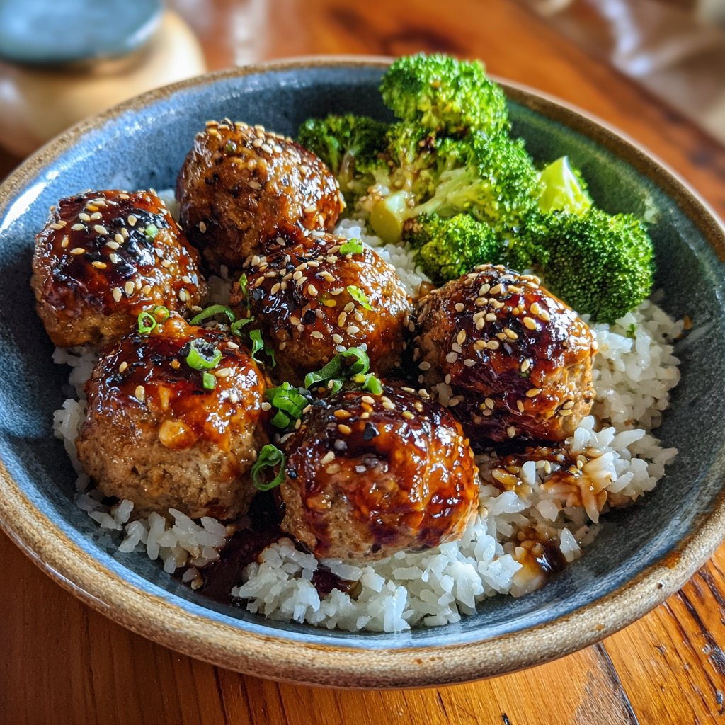 Teriyaki Turkey Meatball Bowl