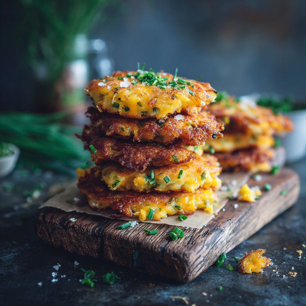 Crispy Potato & Cheddar Fritters
