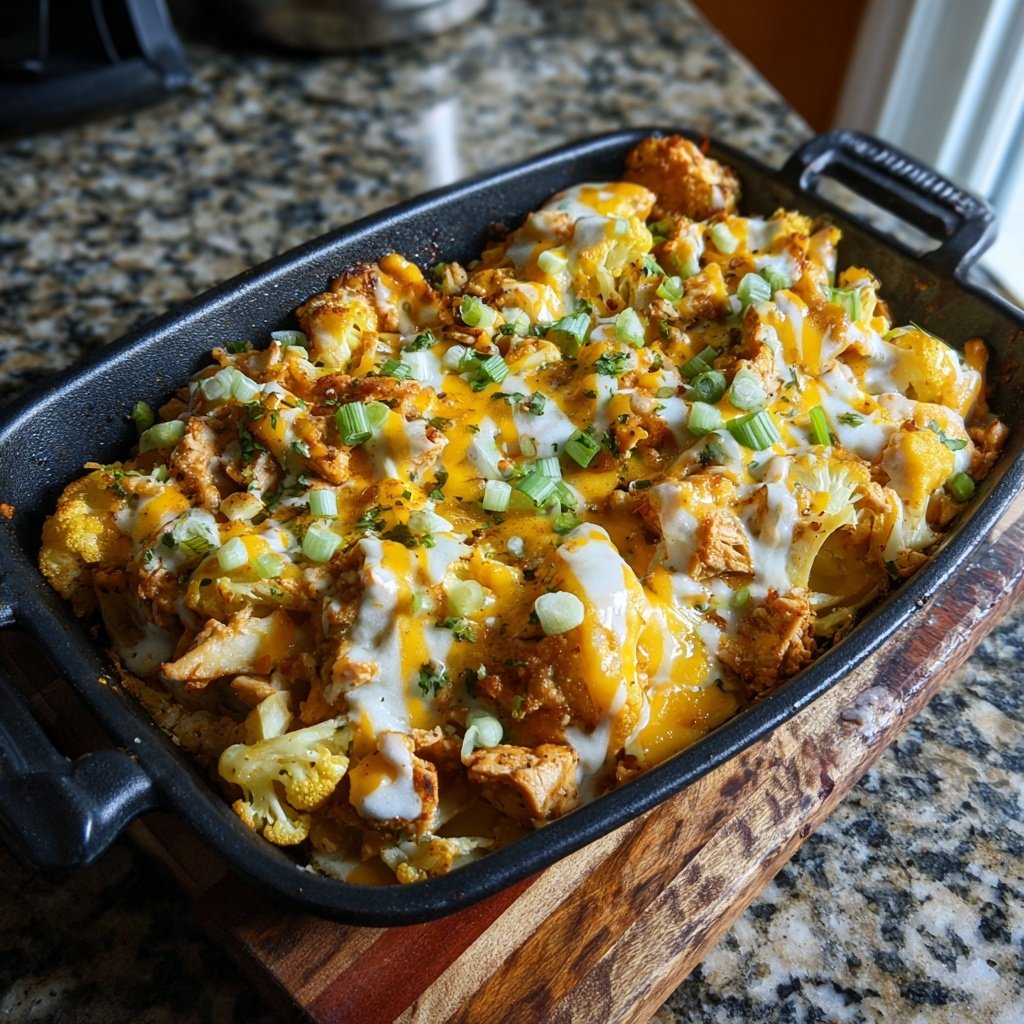 Buffalo Turkey Cauliflower Bake