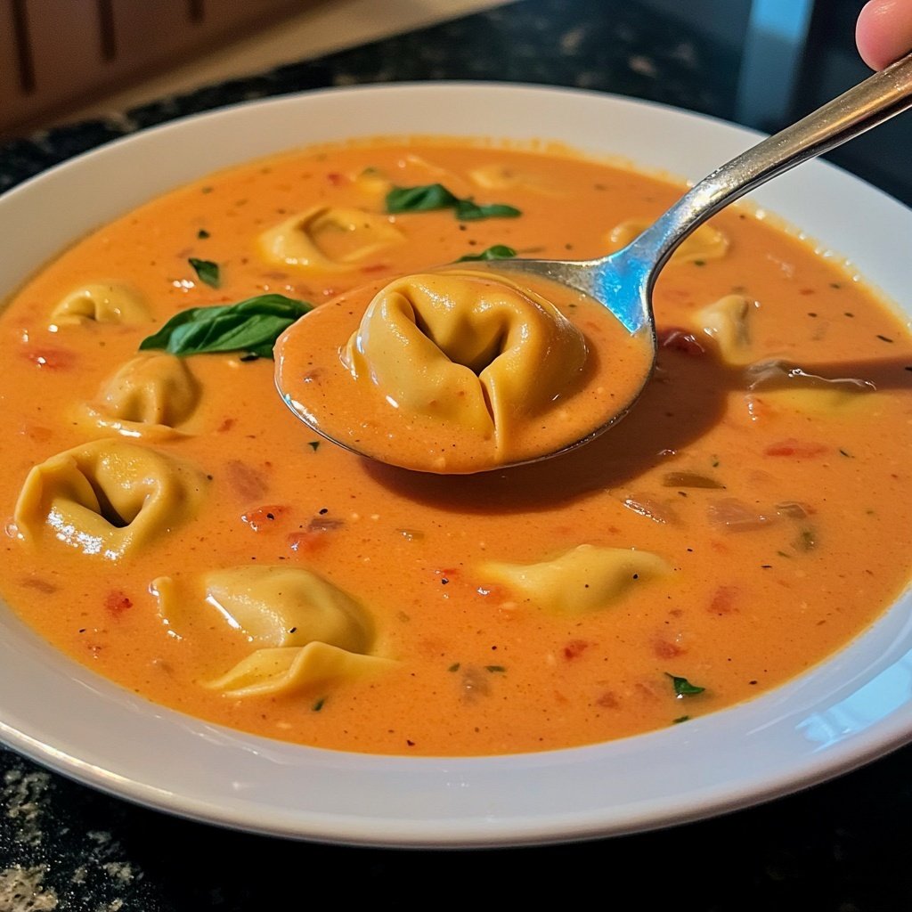 Parmesan Creamy Tomato Tortellini Soup