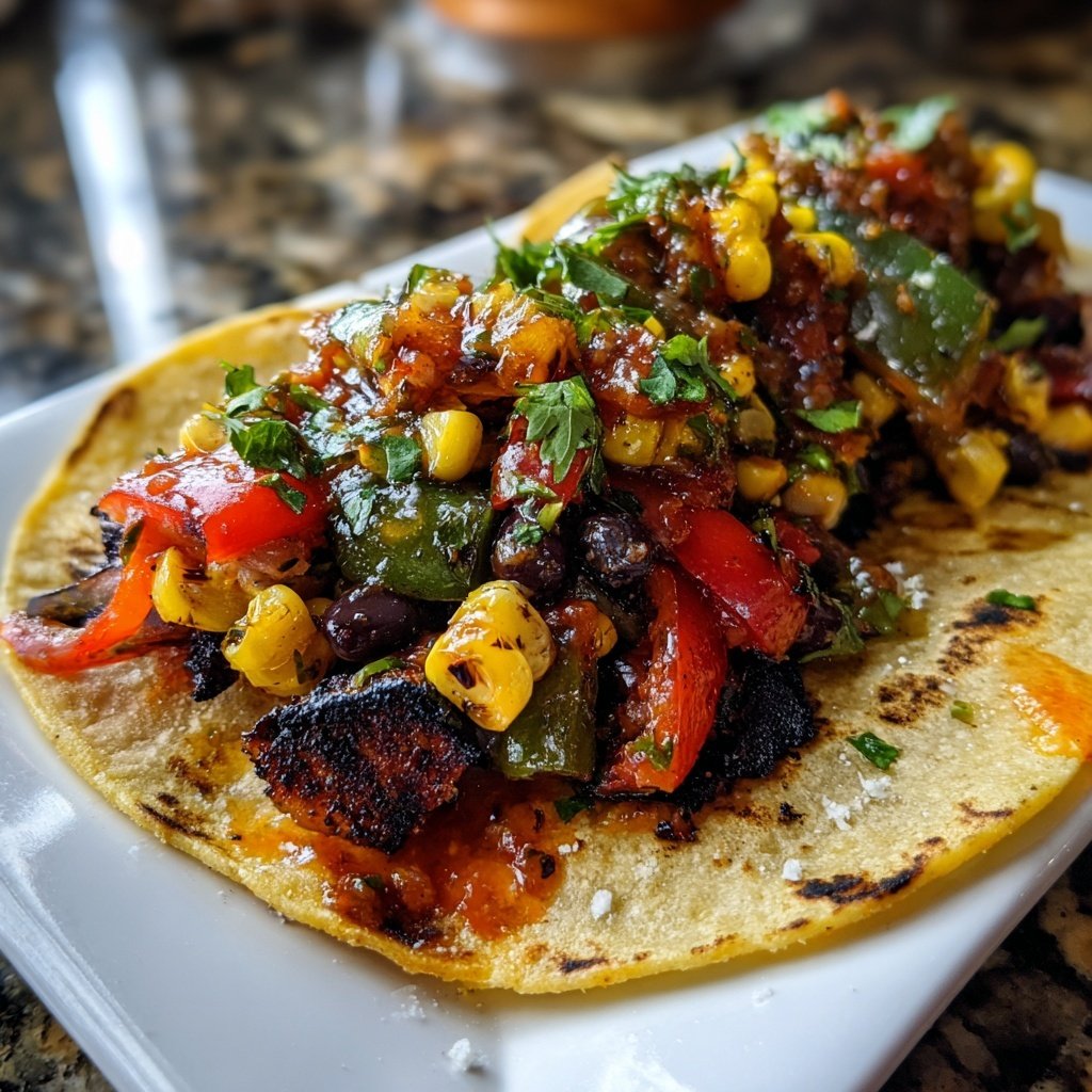 Spicy Veggie Tacos with Salsa