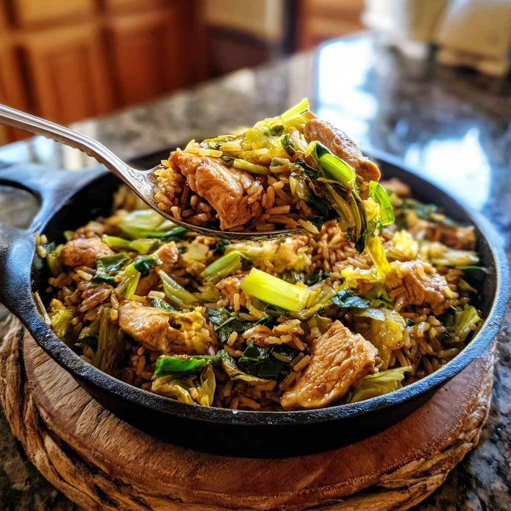 Chicken Leek Brown Rice Stir-Fry