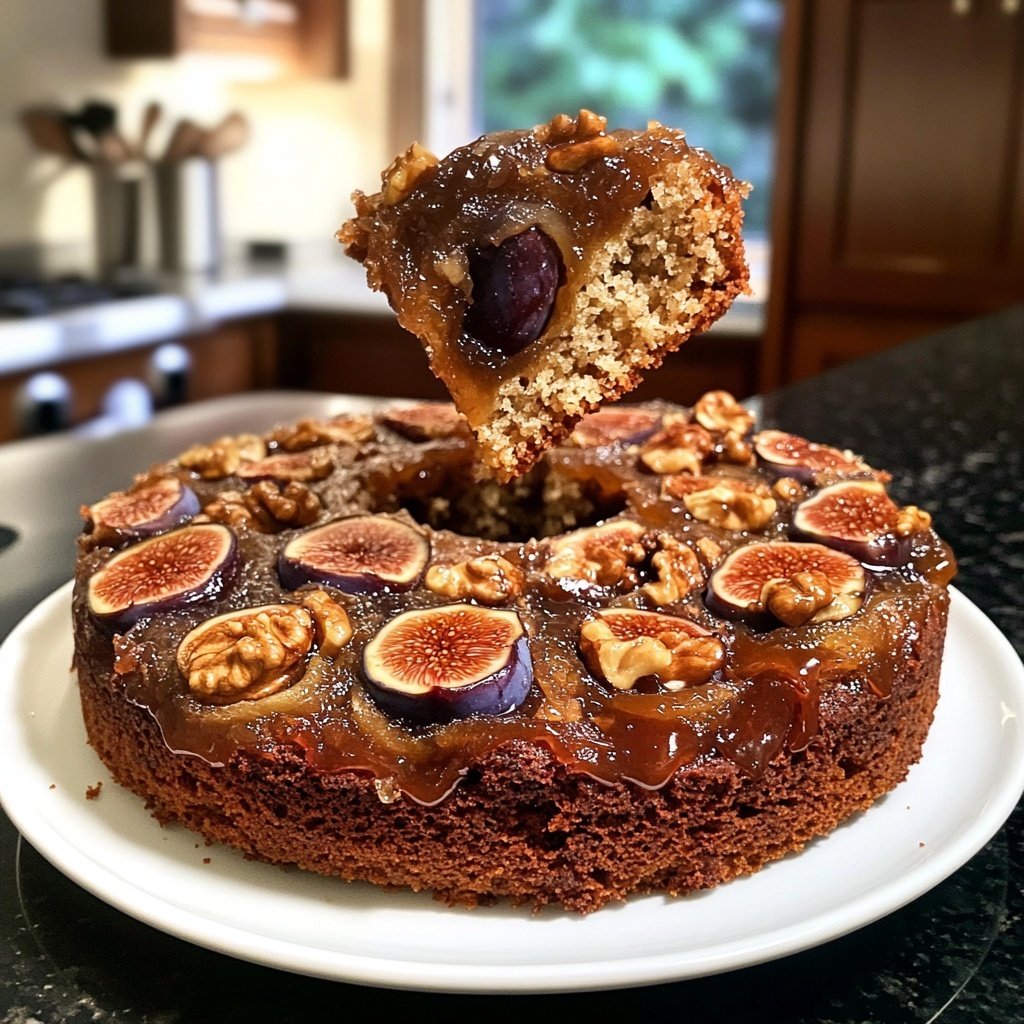 Capricorn Fig Walnut Upside Down Cake