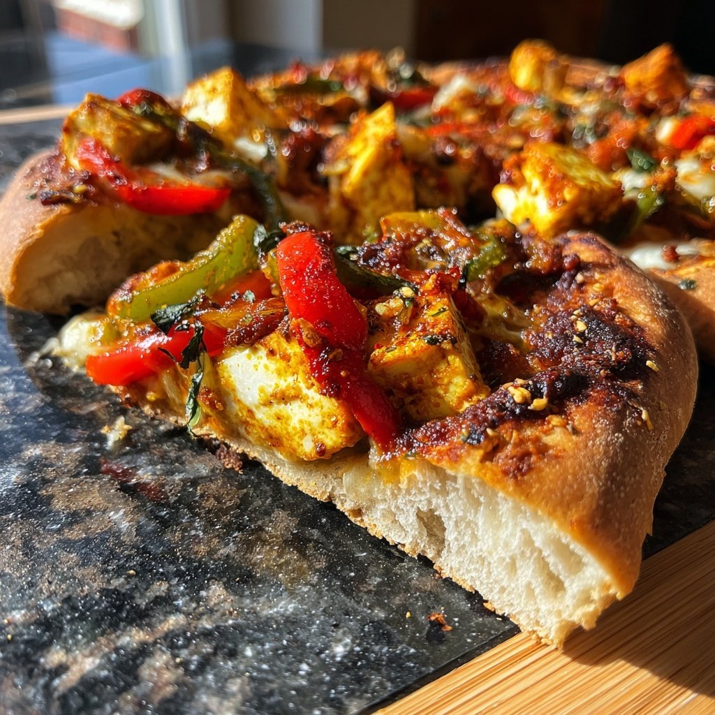 Indian-Inspired Pizza with Paneer Cheese