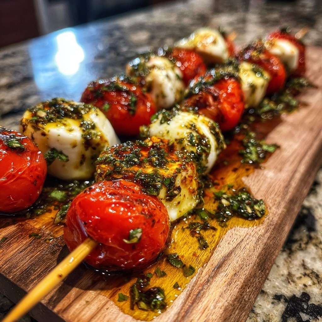Fresh Mozzarella and Tomato Skewers